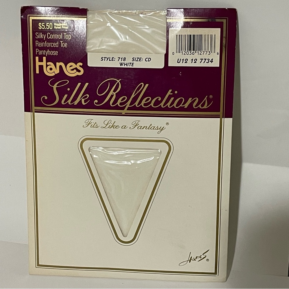 HANES silk reflections silky control top reinforced toe pantyhose vintage 1988